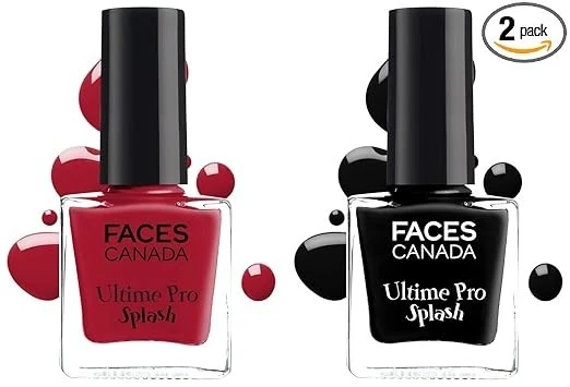 FACESCANADA Splash Glossy Finish Nail Polish, Royal Ruby 24, 8ml & Faces Splash