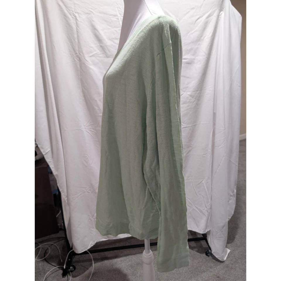 J. Blusa túnica Crew Sweater feminina tamanho XXL verde gola redonda 2XL - Imagem 3 de 4