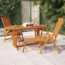 Garden Table Natural Wood Solid Eucalyptus Wood Medium Extendable
