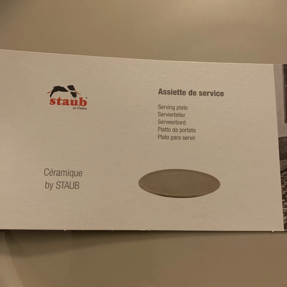 assiette Staub Neuf plat de service Cuisine Céramique Staub Plat A Gâteau Femme - Photo 2/4