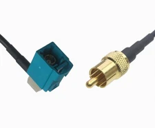 Fakra Z 5021 Female Right Angle to RCA Male 0.5~15FT Cable For Car Radio Antenna