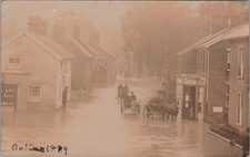 Autumn Flooded Street Damant 1904 Chelmsford RPPC Photo Postcard