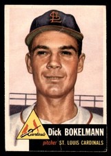 1953 Topps Dick Bokelmann Rookie RC #204 Poor Baseball Card. rookie card picture