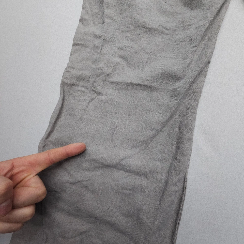 Banana Republic Martin Fit Linen Cotton Pants Size 10 Gray Wide Leg Relaxed - Image 3 of 4