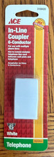 NEW Ace Hardware In-Line Coupler 6-Conductor RJ11/RJ12 - White - 3108420 - NOS