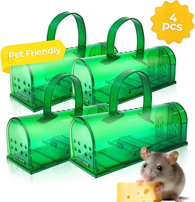 Humane Mouse Trap | Catch and Release Small Traps / Indoor-Outdoor Pack of 4