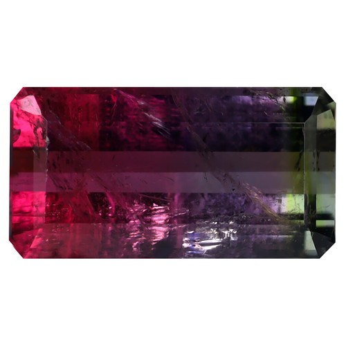 5,21 ct Achteck (15 x 8 mm) unbeheizt / unbehandelter Wassermelone Turmalin - Bild 1 von 2