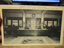 M1 Vintage Old OHIO Postcard Niles President William McKinley Library Main Desk