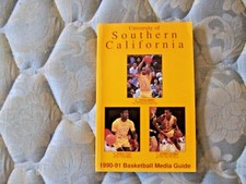 1990-91 USC TROJANS BASKETBALL MEDIA GUIDE Yearbook HAROLD MINER 1991 Program AD