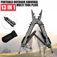 13 In1 Outdoor Survival Multi Tool Plier Compact Pocket Stainless Steel Plier