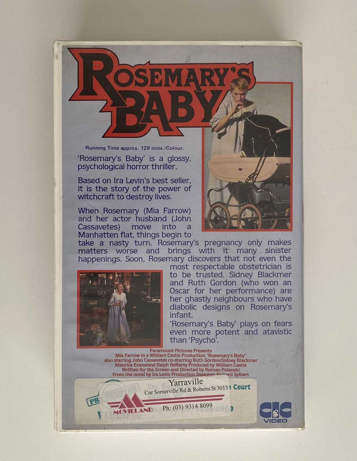 Rosemary’s Baby [VHS] CIC Taft Video Big Box ExRental Tape Polanski