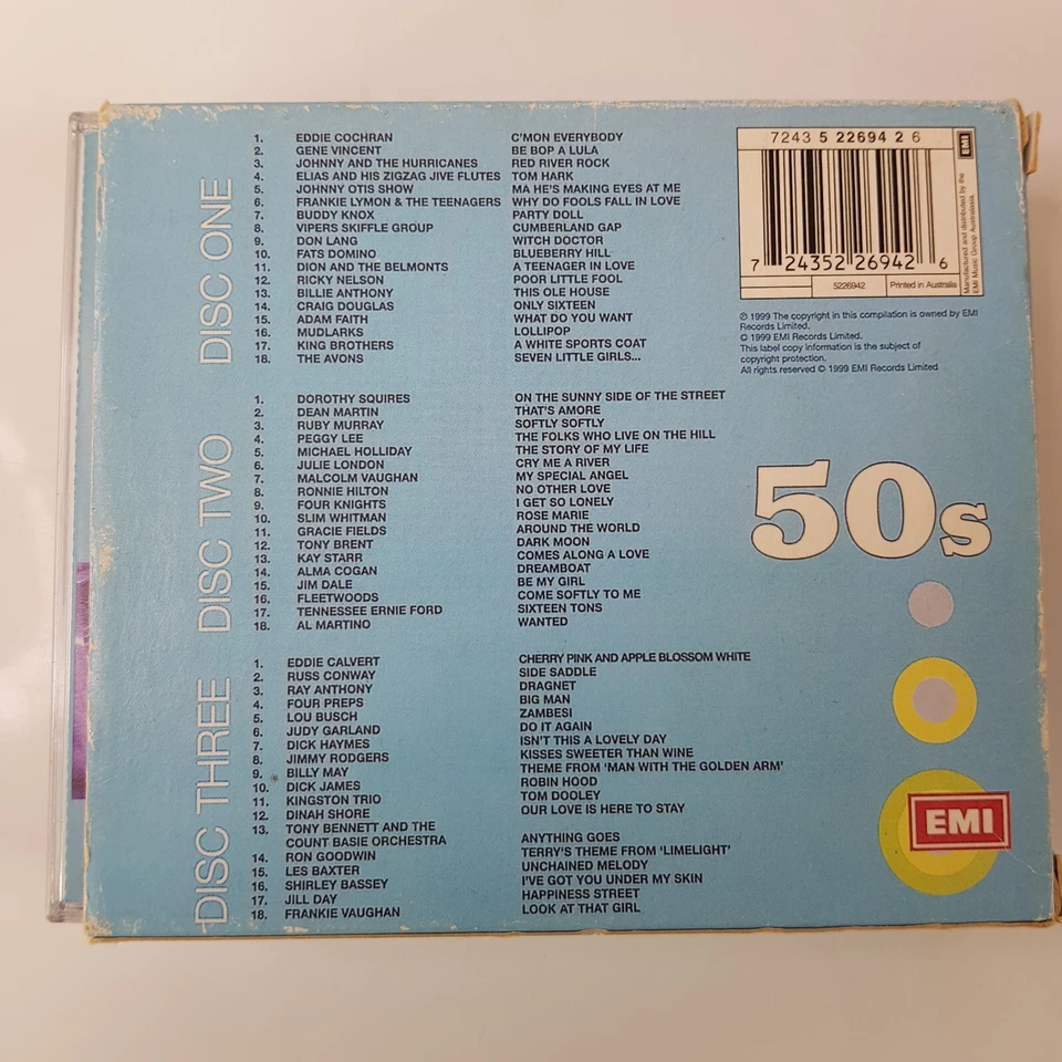 50s Hits Eddie Cochran Ricky Nelson Fats Domino 54 Tracks 3 Disc Box Set CD - Image 2 of 4