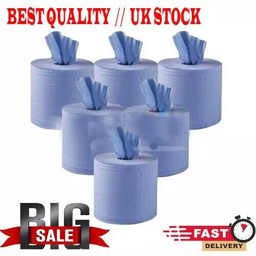 Blue Centre Feed Rolls 12 Pack 2ply 110m Embossed Kitchen Paper Towel Bigger