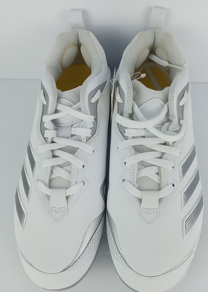 Adidas Icon 6 Bounce Baseball Cleats Cloud White Silver 