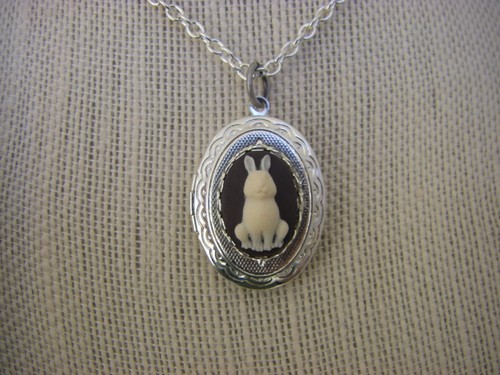 Bunny Rabbit Locket, Rabbit necklace 