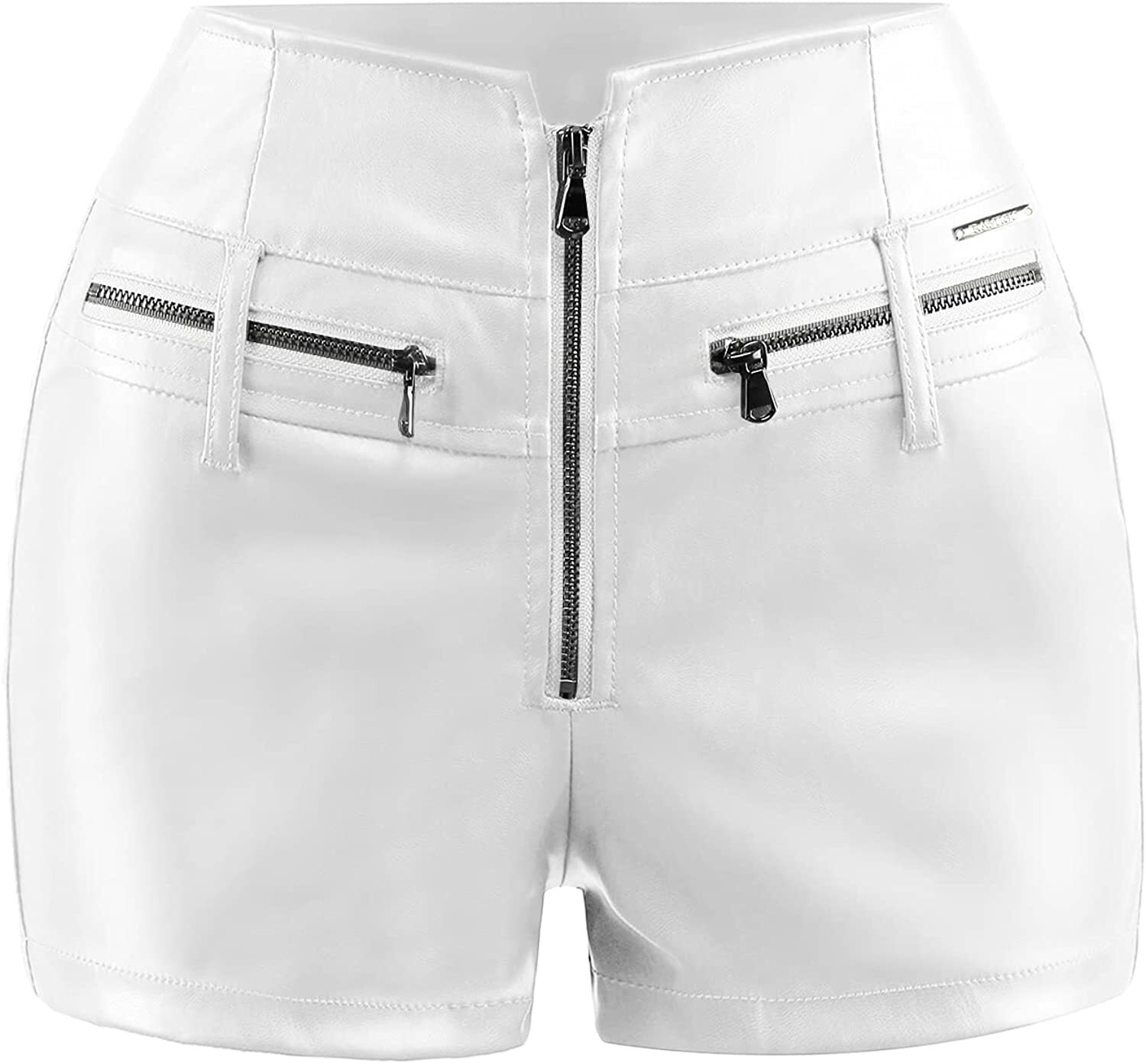 Diseñador Pantalones Cortos Ropa de Fiesta Club Oficina Cuero Mujer - kk04