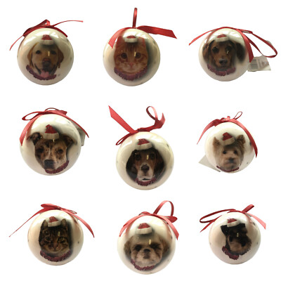 Weihnachtskugeln Hund & Katze Kugeln WEIHNACHTSMANNPFOTEN Weihnachtsdeko 6,5 cm