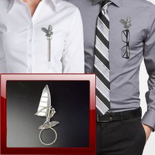 Windsurfer S15 Spilla in Peltro Porta Cerchio a Goccia per Occhiali,Penna