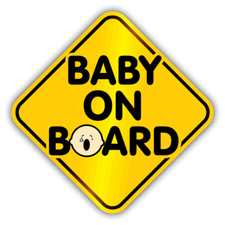 Car Warning Sign Baby On Board Cry Car Bumper Sticker Decal