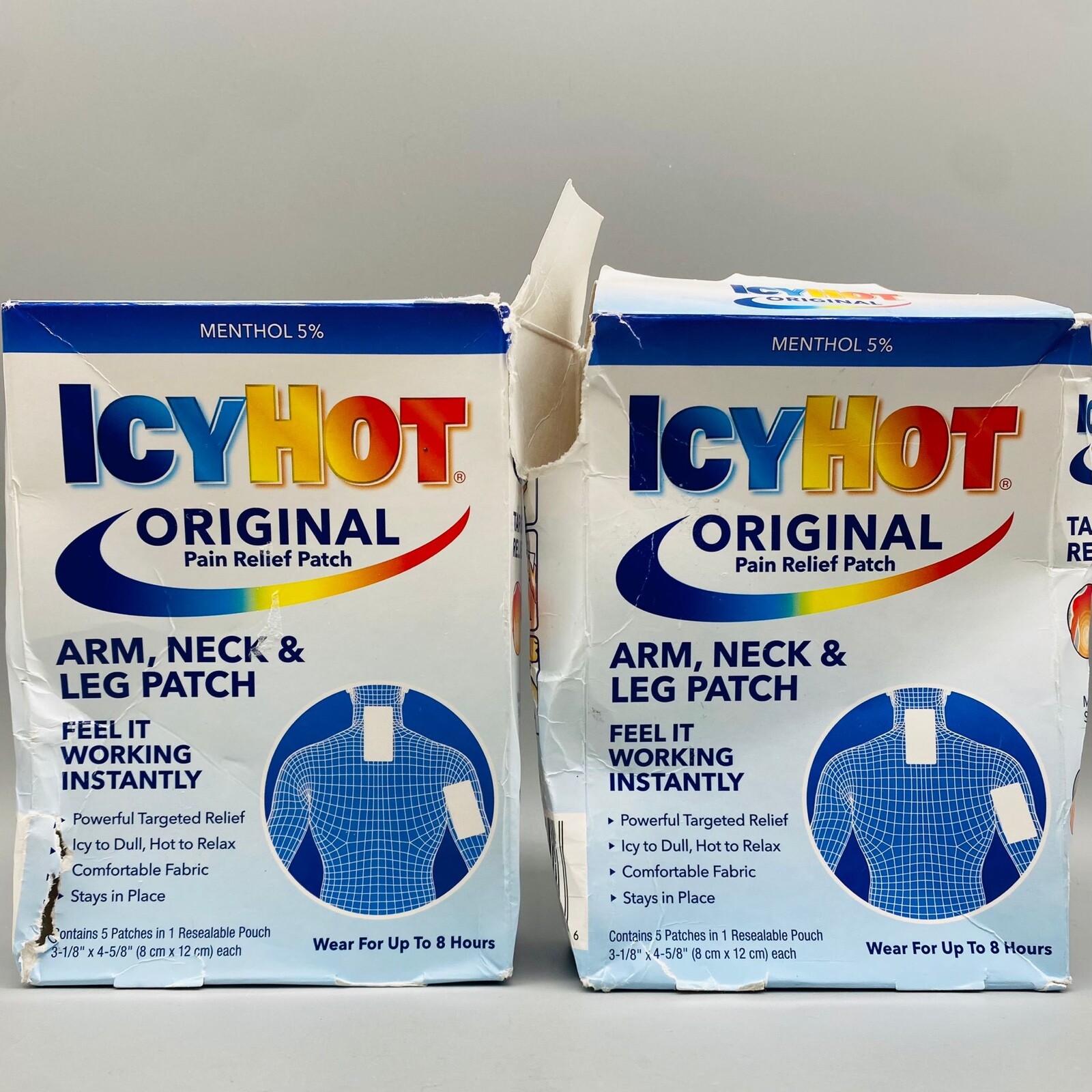 Icy Hot Original Pain Relief Patch Arm Neck Leg 5 Patches 2PK 1/24