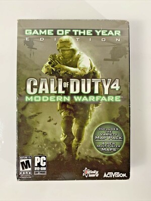 Call of Duty 4: Modern Warfare -- Game of the Year Edition (PC, 2008) w/Case !