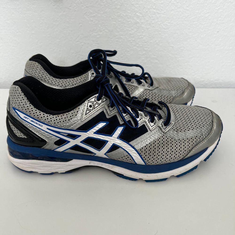 Asics Men's 8.5 GT 2000 T608N Silver Blue Black Running Shoes