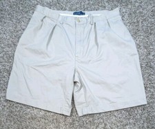 Vintage Polo Ralph Lauren Shorts Men 38 Pleated Tyler Light Khaki Chino 9"