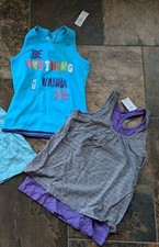NWT Sz M 7 8 Tank Tops Blue Purple Heather Gray Gap Kids The Children's Place