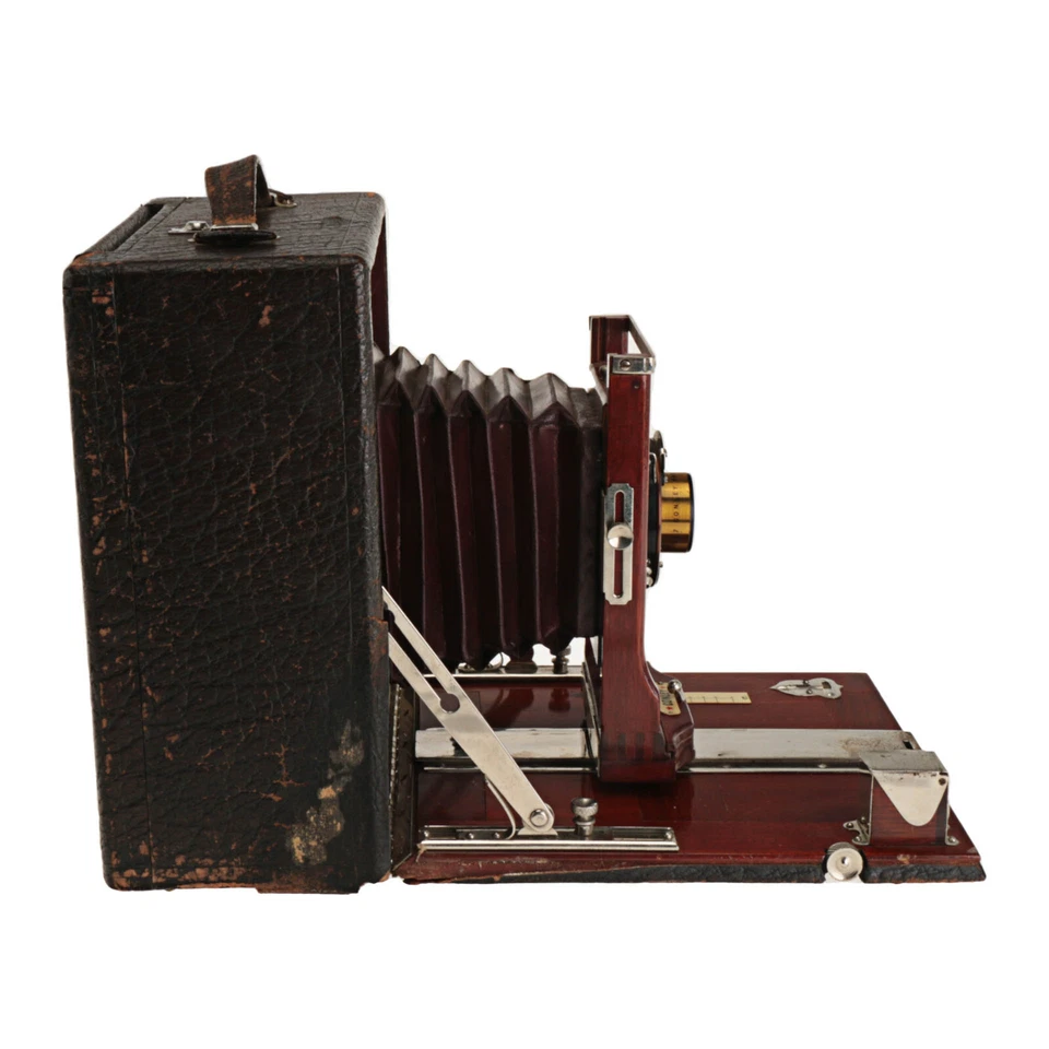 Conley 5x7 Film Large Format View Camera with Red Bellows and 4 Plate Holders - Image 4 of 4