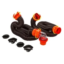 CAMCO RHINOFLEX 20' SEWER HOSE KIT W/ 4 IN 1 ELBOW CAPS 39741