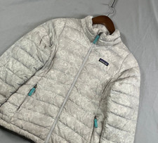 Patagonia Jacket Kids Large White Down Sweater Puffer Flaws Throughout Photos