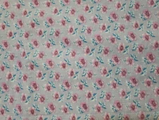 Cotton Fabric 44" x 2 7/8 yds* Blue w/Purple Flowers Peter Pan Fabrics Vintage