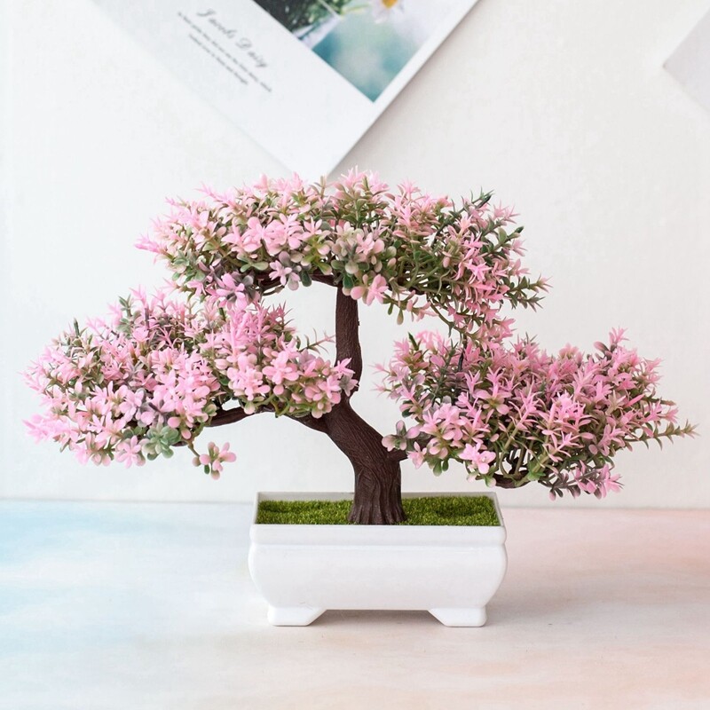 Artificial Plants Bonsai Small Tree Pot Plant Flowers Potted Faux Bonsaee-image