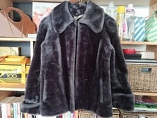 Vintage 70s Richard Shops Glam Rock Grey Faux Fur Short Jacket, Size M/l