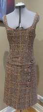 NWT Dolce & Gabbana D&G Brown Plaid Knee Length Dress, Size 44, 8 US