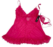 Fashion Nova Plus 3X Best You Ever Had Baby Doll Thong Sheer Mesh Pink NEW