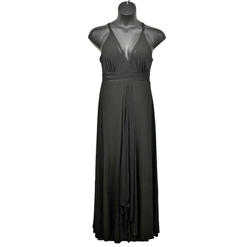 Calvin Klein Black 100% Silk Satin Trim Sleeveless Evening LBD Cocktail  Dress 14 | eBay
