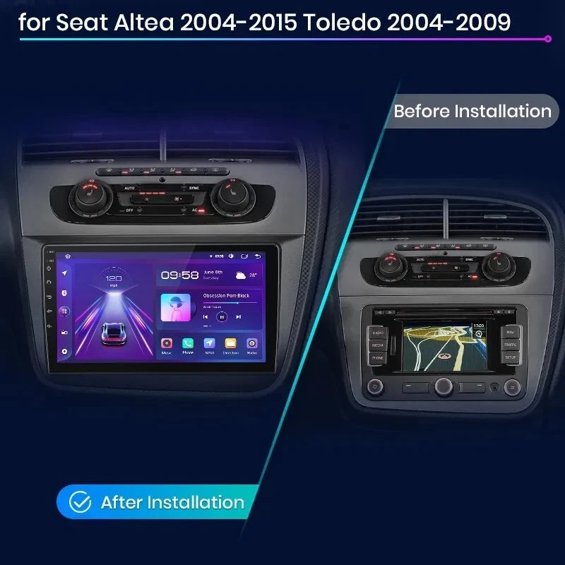 Autoradio Para Seat Altea 2004-2015 6G+ 128GB 4G+ Wifi 8Core Carplay Wireless BT - Imagen 2 de 4