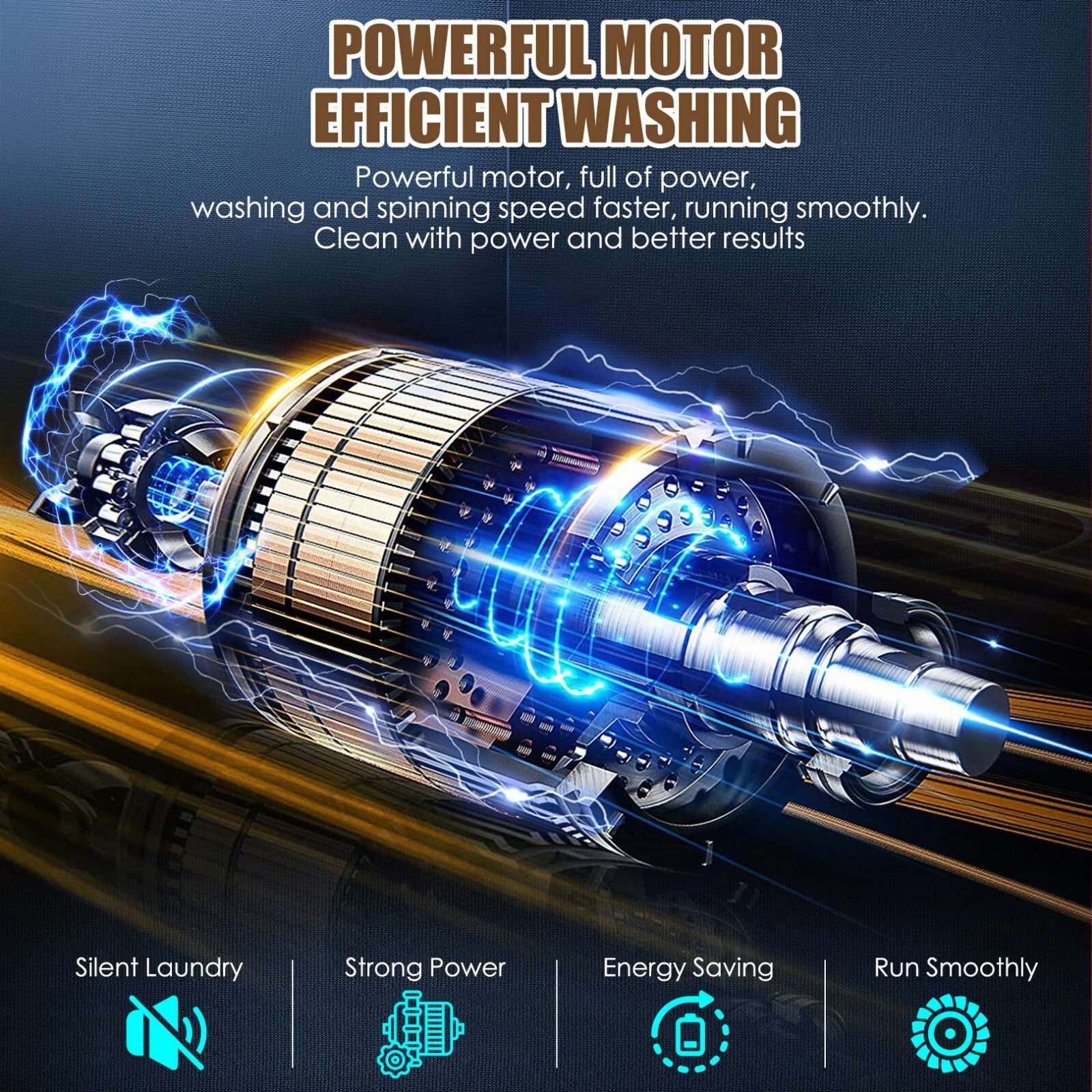 Washing Machine 20 LBS Capacity Fully Automatic Compact Washer with