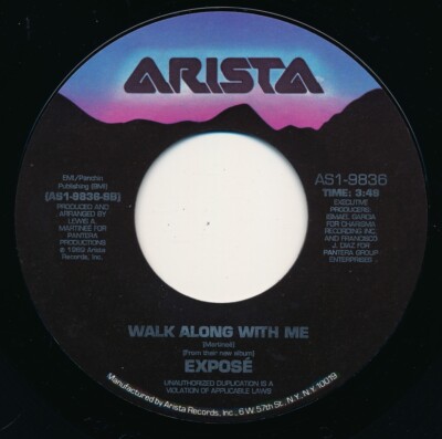 EXPOSE - WALK ALONG WITH ME / WHAT YOU DON'T KNOW - AS1-9836 - 45 Record VG+