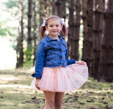 Soft Peach Tiered Tutu Skirt With Bow