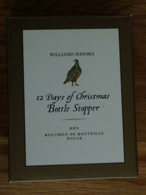 NIB NEW!  Williams-Sonoma 12 DAYS OF CHRISTMAS MILKMAID WINE BOT