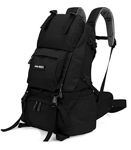 40L Waterproof Hiking Backpack for Men with Rain Cover Black-image