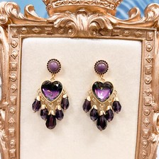 Vintage Sapphire Earrings, Blue Gemstone Earrings, Bridal Crystal Earrings, Gift
