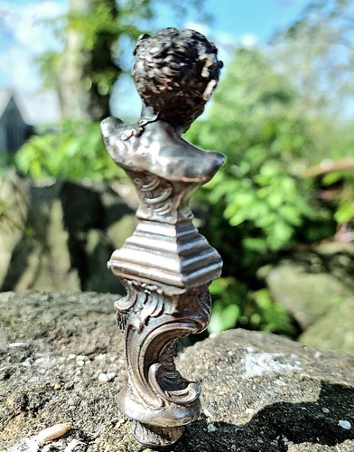 Antique Victorian beautifully cast silver plated stamp seal handle featuring Pan - Picture 9 of 14