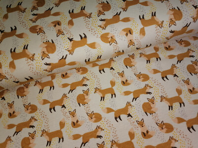 Stoffe mit Füchsen Baumwolle Jersey Canvas Sweat Öko Tex Standart 100 Fuchs Fox