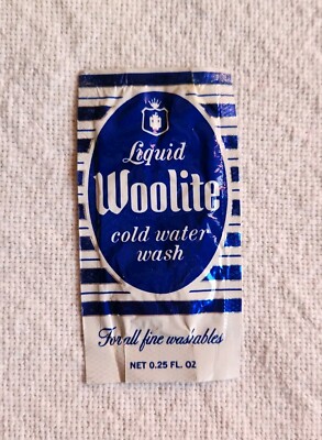 Vtg 1960s Liquid Woolite Cold Water Wash Sample Travel Packet MCM Prop
