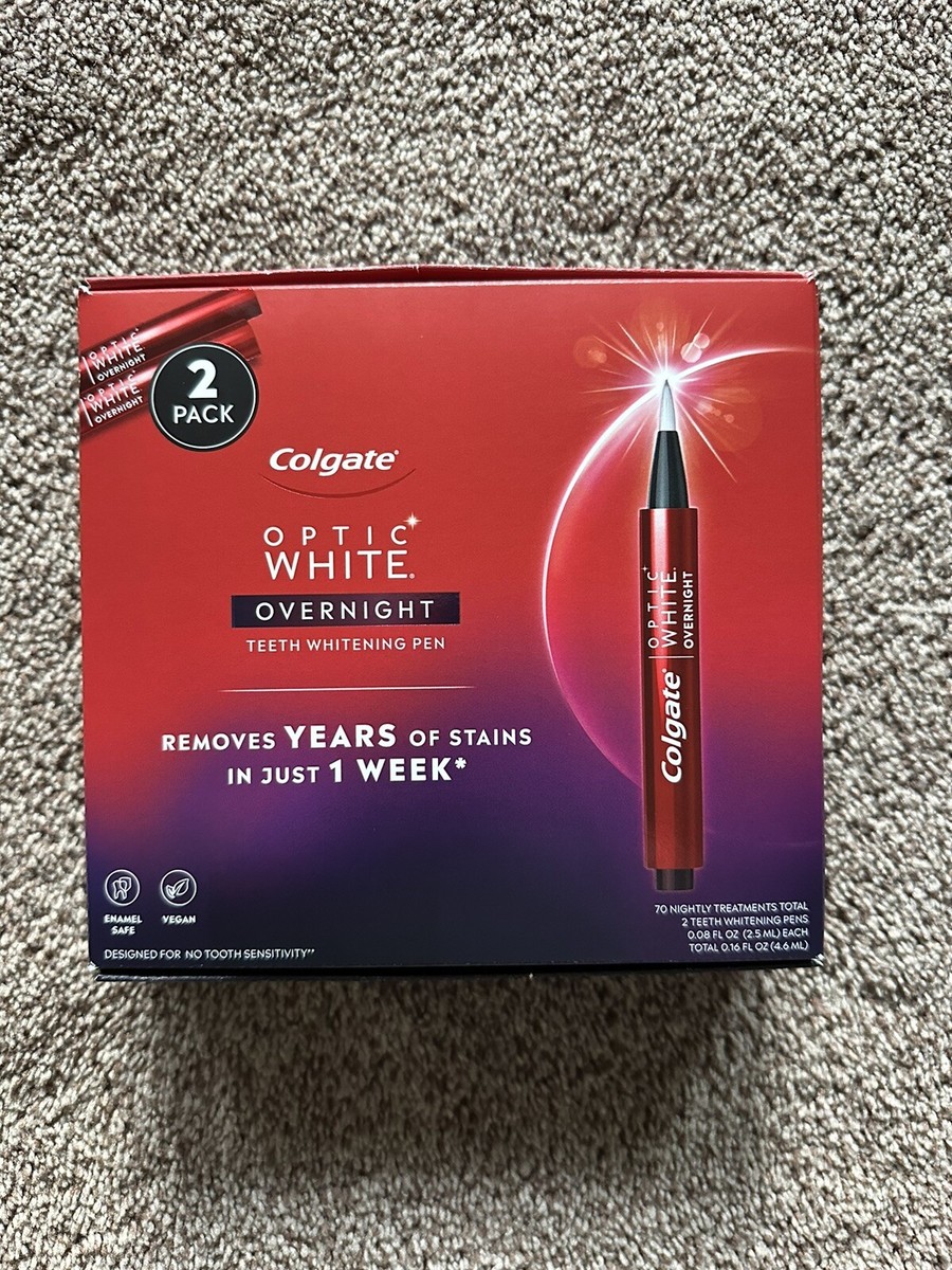 Colgate Optic White Overnight Teeth Whitening (Pack of 2), Clear