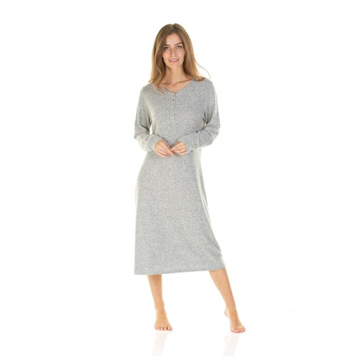 Womens Ladies Brushed Long Sleeve Nightdress Nightie Size 8-22 - Picture 8 of 33