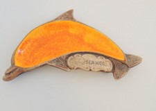 Vintage Sea World Souvenir Treasure Craft Dolphin Dish Made In USA Beach House